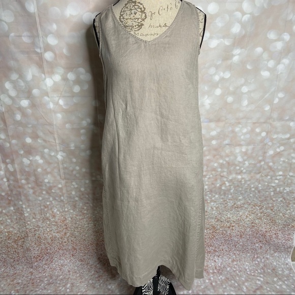 𝅺PUREJILL 100% Linen Sleeveless Asymmetrical Dress - Picture 1 of 8